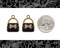Black Purse with Rhinestone Charms - Set of Two - XXX - ZG-C59